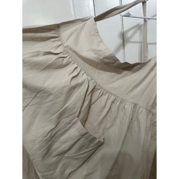Neutral Cotton Sundress with Pockets – Adjustable Straps - Picture 5 of 12